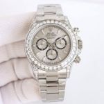 SJ Factory Rolex Daytona 4130 Movement 40mm Diamond Case Silver/White Face Watch
